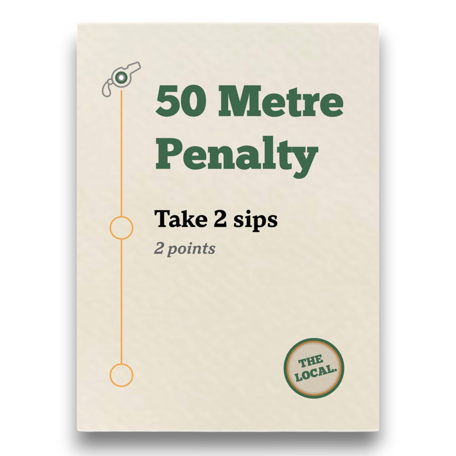 50 Metre Penalty card from The Local