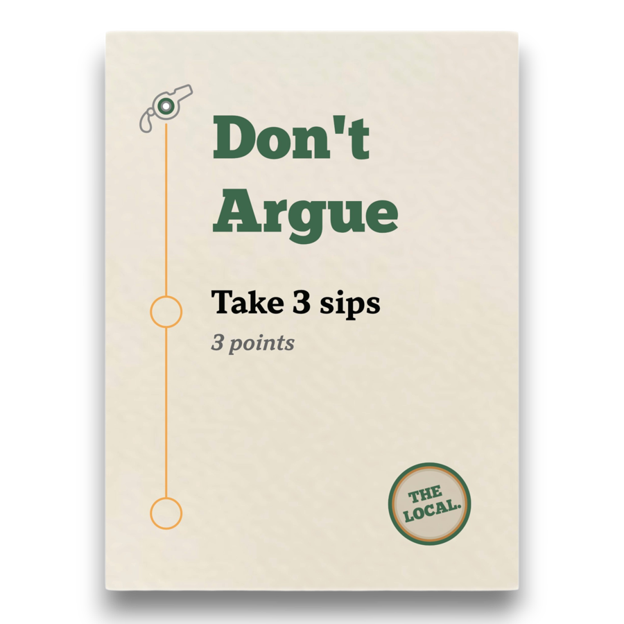 Don't Argue card from The Local